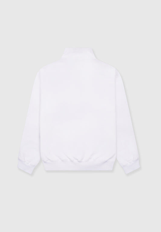 Plain Jane Oversized Quarter Zip Polo Sweatshirt - White - 2 | Leuty