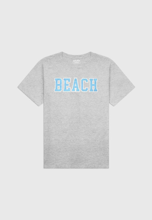 BEACH CLASSIC FIT T-SHIRT BABY BLUE ON GRAY