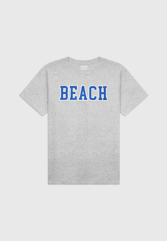 BEACH CLASSIC FIT T-SHIRT DENIM BLUE ON GRAY