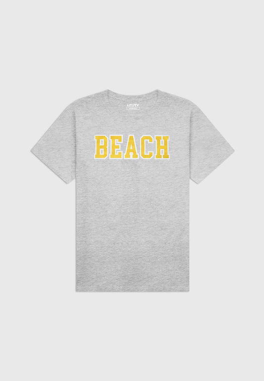 BEACH CLASSIC FIT T-SHIRT GOLD ON GRAY