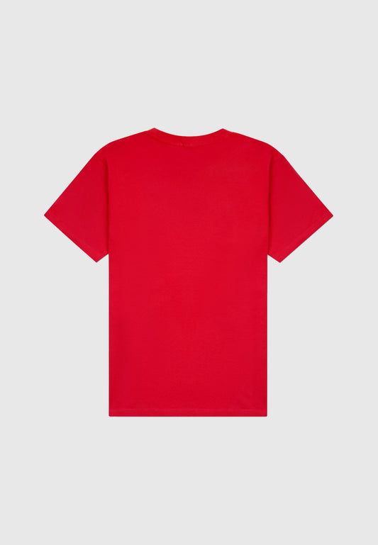 Beach Classic Fit T-Shirt - Denim Blue on Red - 2 | Leuty