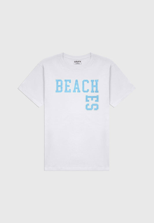 Beaches Classic Fit T-Shirt - Baby Blue on White - 1 | Leuty