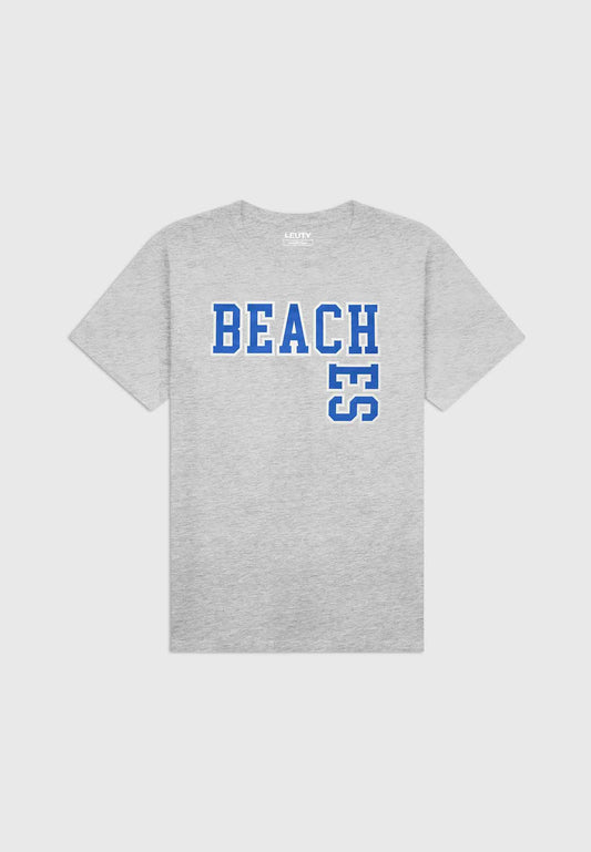 Beaches Classic Fit T-Shirt - Denim Blue on Gray - 1 | Leuty
