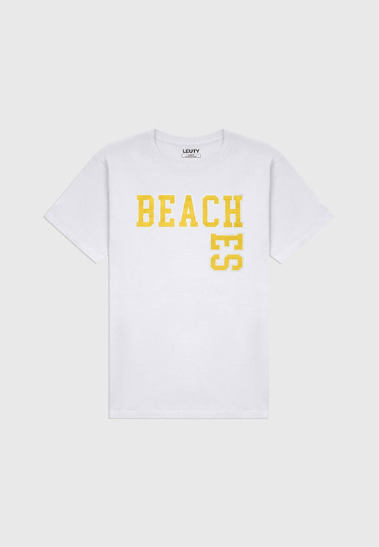 Beaches Classic Fit T-Shirt - Gold on White - 1 | Leuty