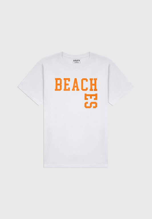 Beaches Classic Fit T-Shirt - Orange on White - 1 | Leuty