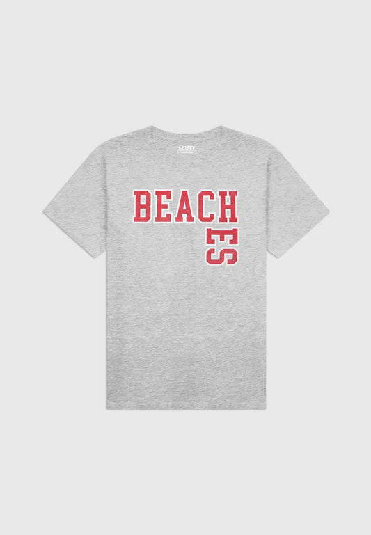 BEACHES CLASSIC FIT T-SHIRT RED ON GRAY