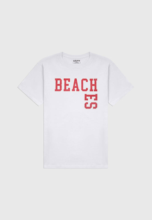 BEACHES CLASSIC FIT T-SHIRT RED ON WHITE